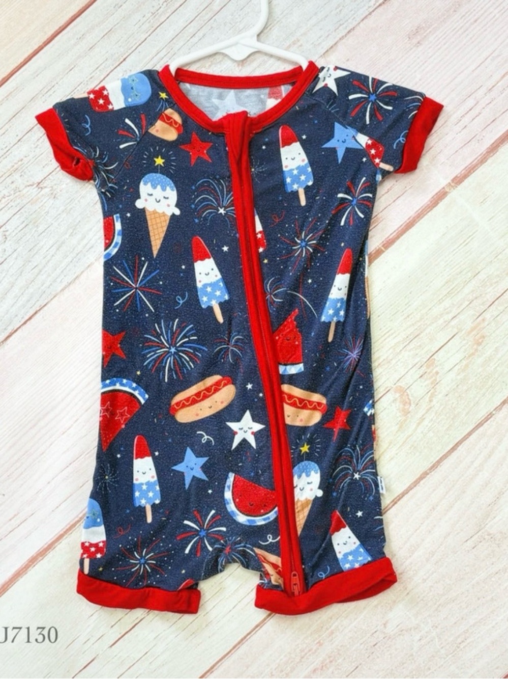 Little Sleepies "Snacks & Sparkles" Shorty Zippy Pajamas Size 6-12 Months